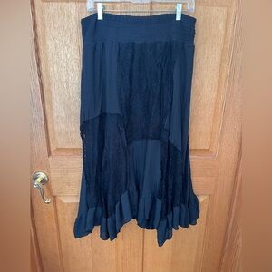 Vintage Miladys boho, whimsical Elegant Black Lace Women's Skirt